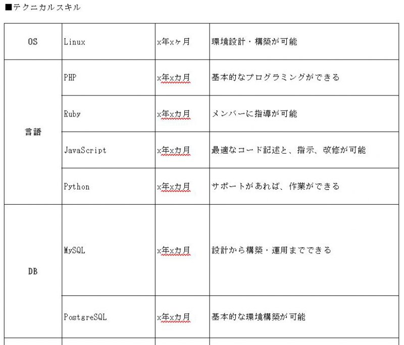 テクニカルスキル