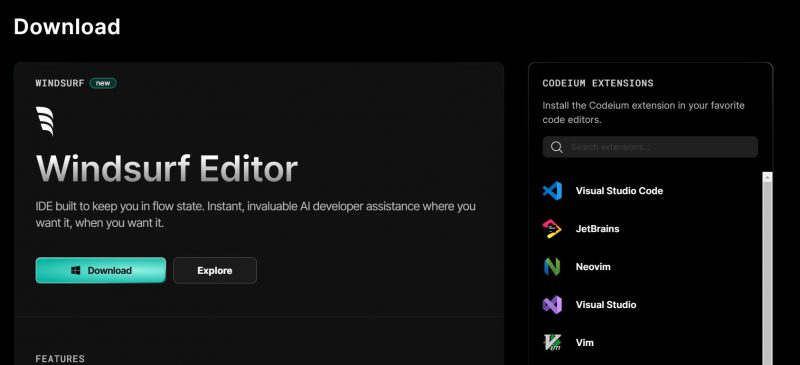 Codeium:VScodeを選択
